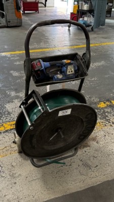 1 Akku-Spanngerät Orgapack OR-T 250 mit Akku und Haspelwagen